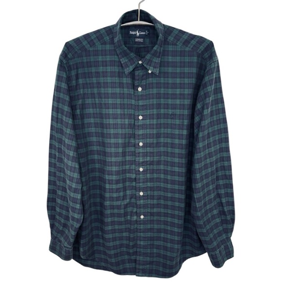 Ralph Lauren Other - VINTAGE Ralph Lauren Yarmouth Men's Blue and Green Checkered Button Down Shirt
